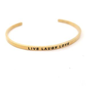 MANTRABAND Inspirational Bangle bracelet Live Laugh Love